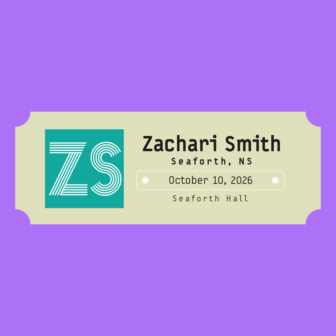 1 Ticket to Zachari Smith + Jeff Gay at the Seaforth Hall on October 10, 2026