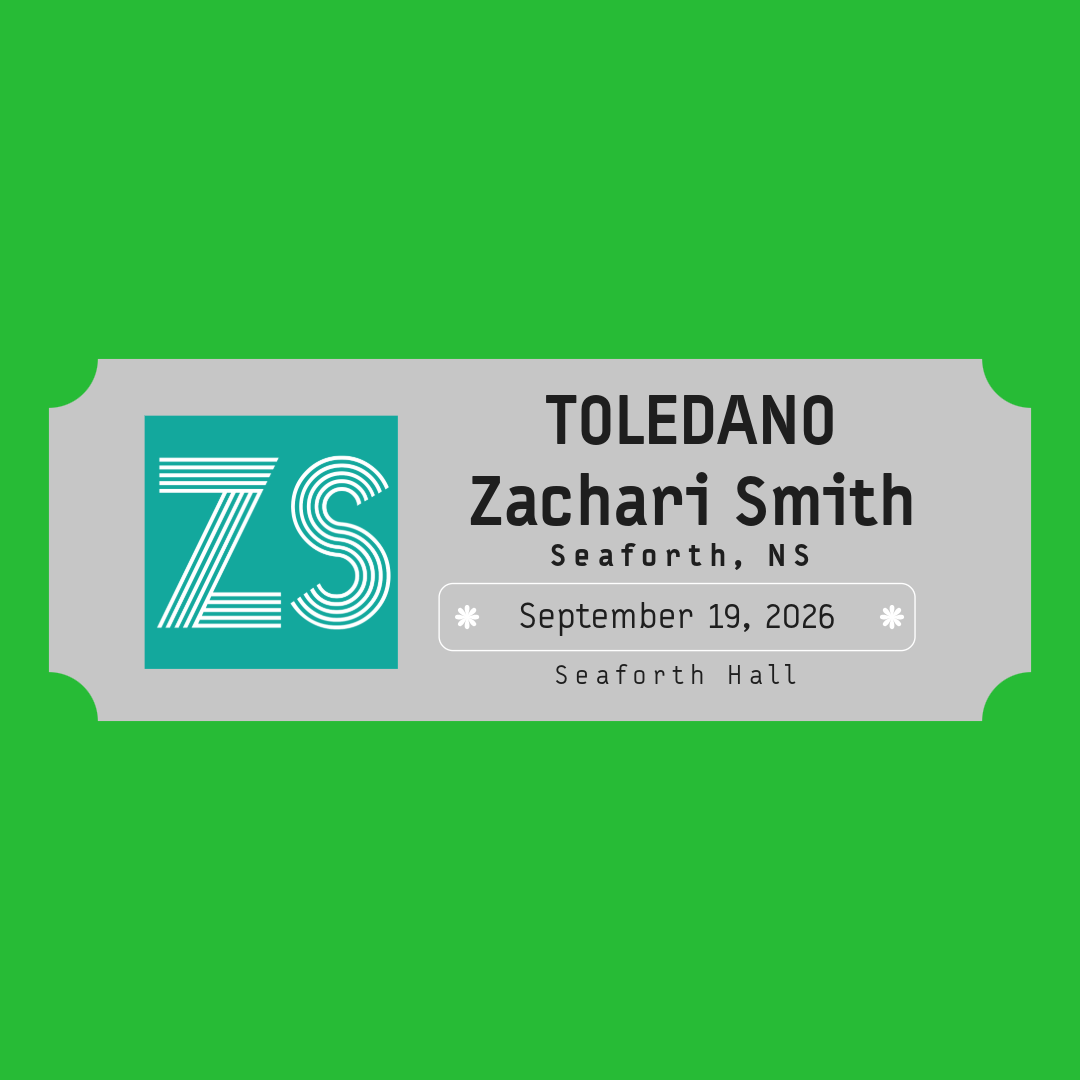 1 TICKET to Zachari Smith + Toledano at the Seaforth Hall on Sept 19, 2026