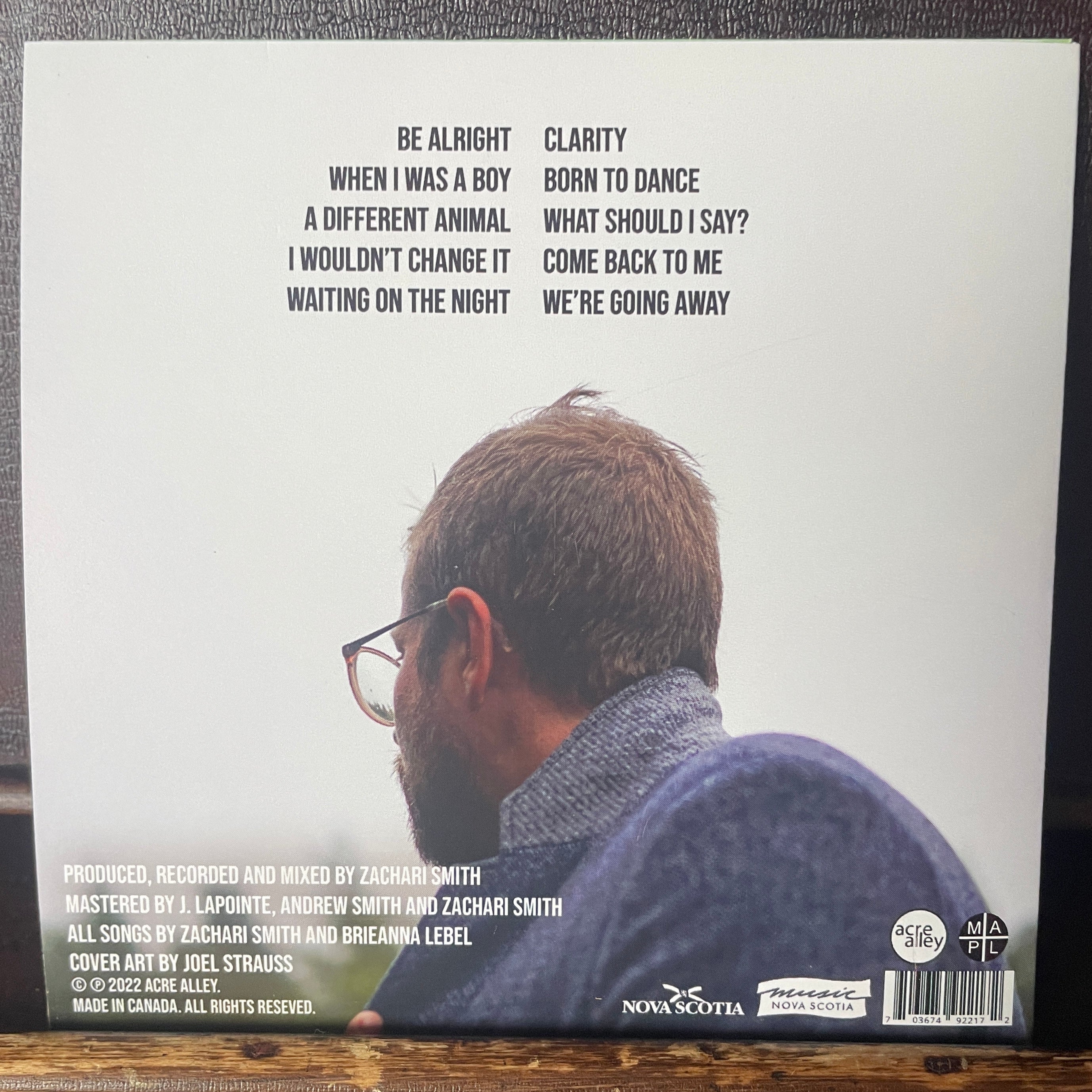 Cd copy of We're Going Away back cover